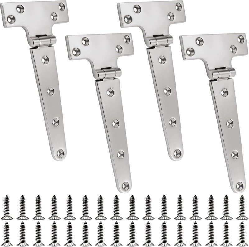 Laorde 316 Stainless Steel T Hinges Marine Grade Heavy Duty Boat Hatch Hinge Casting Cabinet Hardware Door Hinge with Screws - Image 1